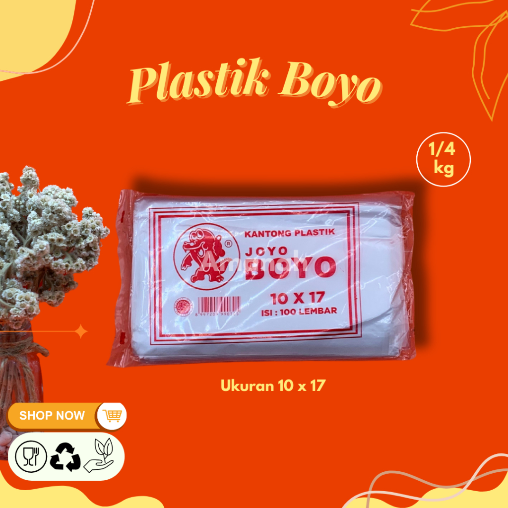 [100 lembar] Plastik "Boyo" ukuran 10x17/12x24/15x27/18x30