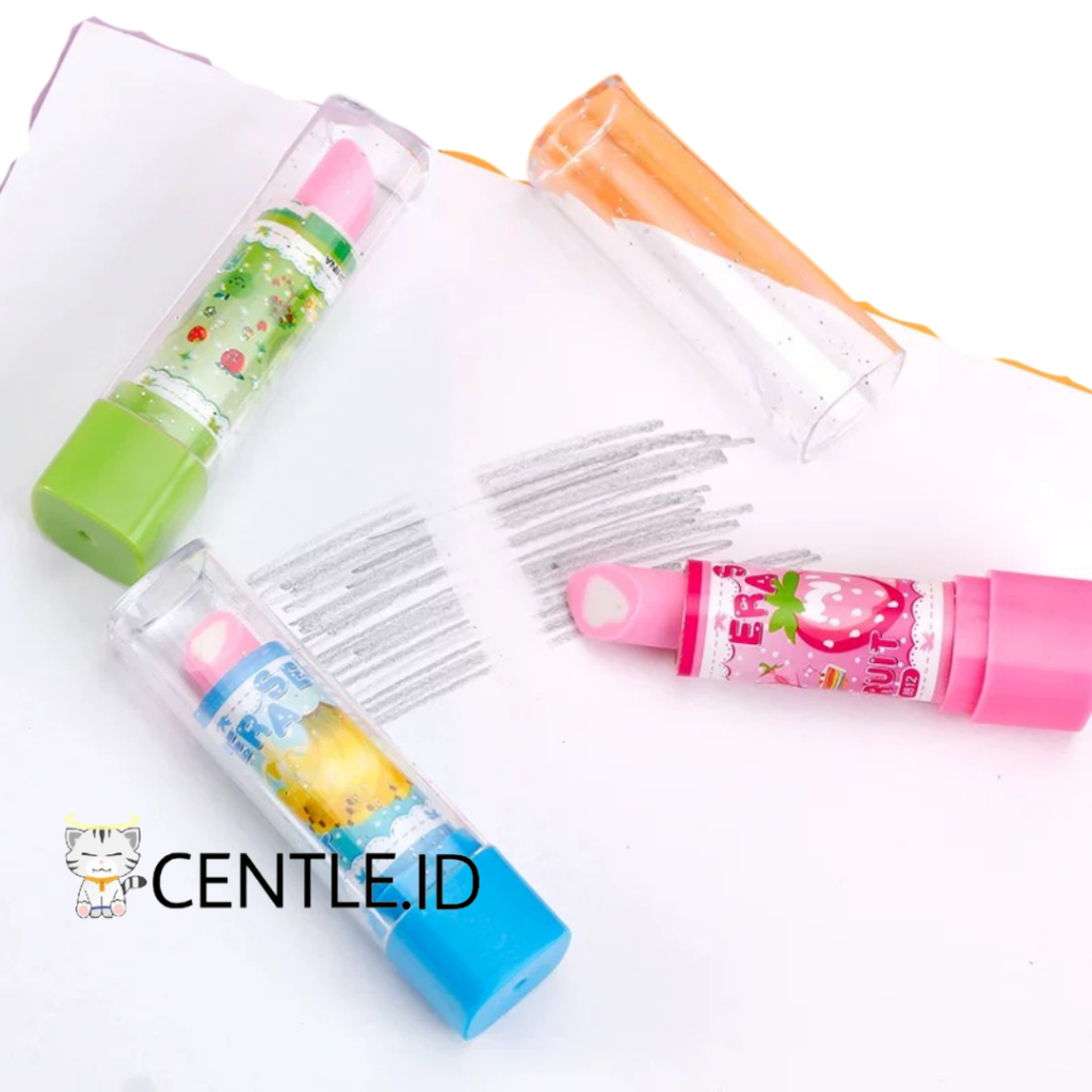 

CENTLE.ID PENGHAPUS BENTUK LIPSTICK GAMBAR BUAH ER-1218 CUTE ERASER HAPUSAN PENSIL ALAT TULIS MURAH TERJANGKAU