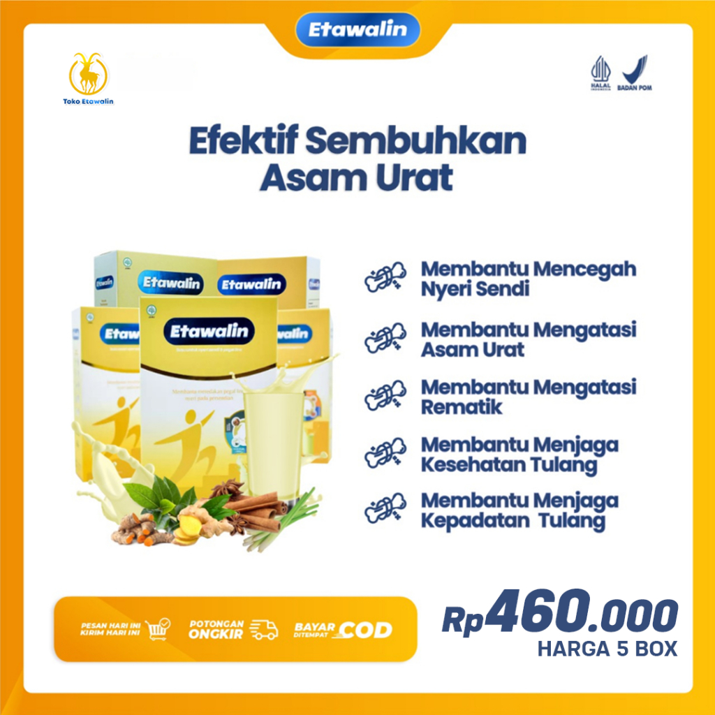 

5 Box Susu Etawalin Original - 7x Selesaikan Permasalahan Persendian Dengan Terapi Susu Susu Asam Urat Susu Sendi Susu Tulang Susu Pegal Linu Susu Nyeri Sendi Susu Sendi Obat Asam Urat Obat Sendi Obat Osteoporosis Susu Osteoporosis Susu Daya Tahan Tubuh