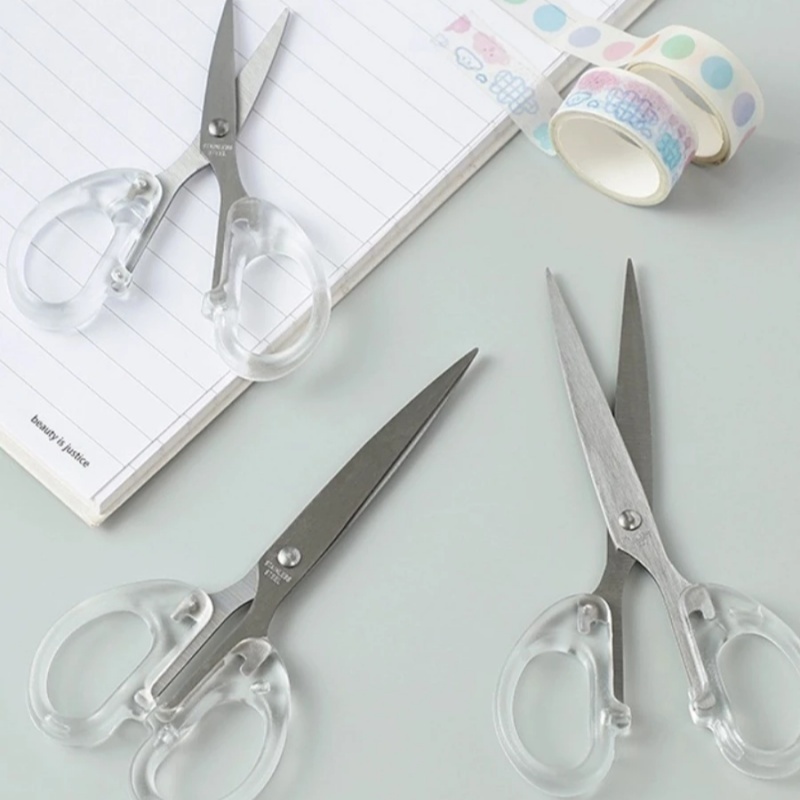 

Gunting Transparan Multifungsi yang Estetik, Alat Tulis Estetik, Gunting Tenda Tangan Minimalis Transparan