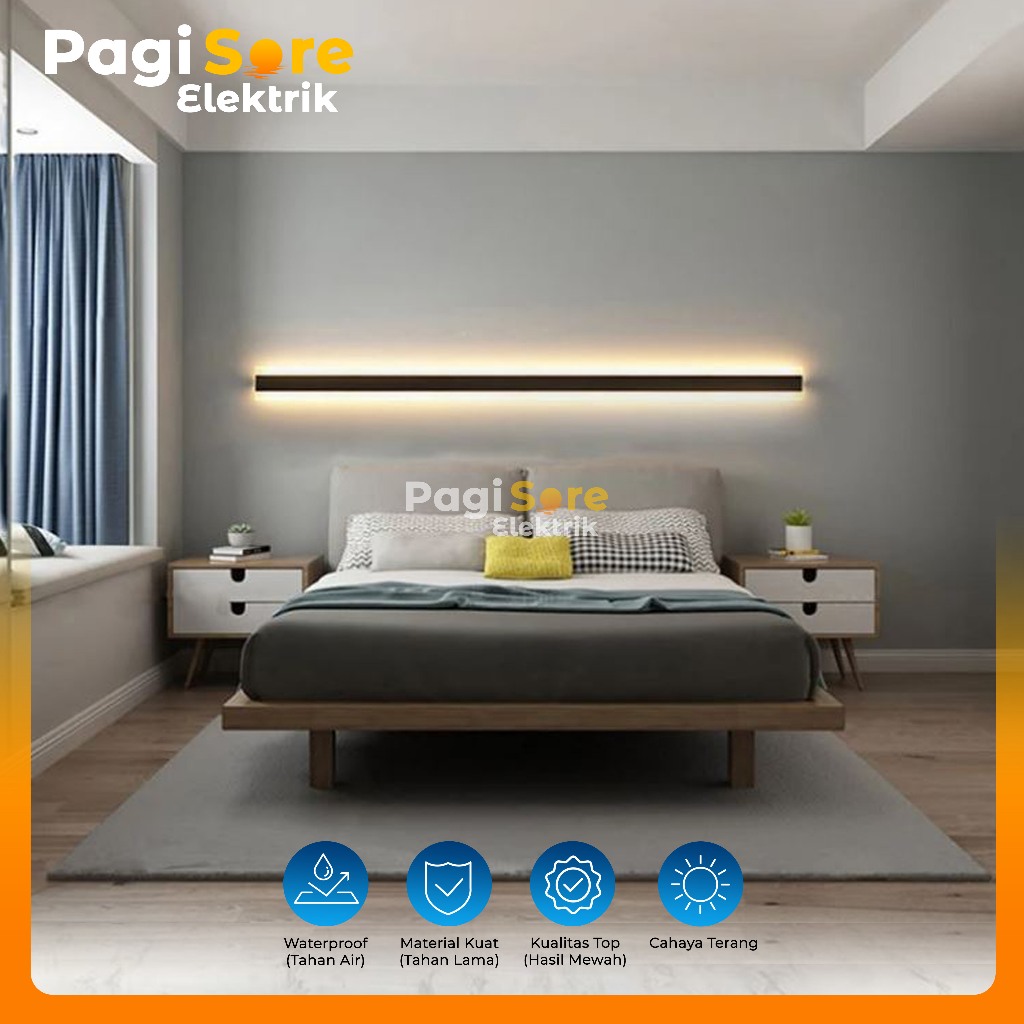 Lampu Dinding Tempel Hias LED Panjang Ruang Tamu Dekorasi Kamar Tidur