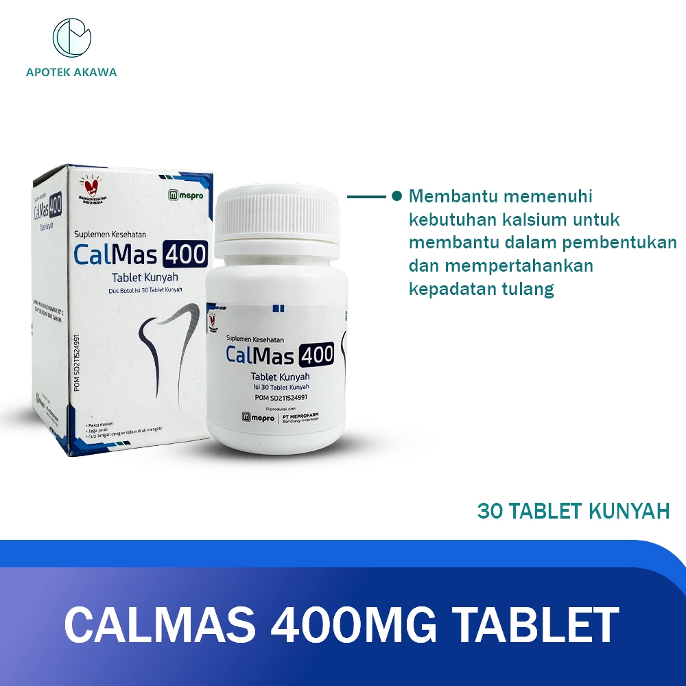 CALMAS 400 MG TABLET KUNYAH / SUPLEMEN KESEHATAN TULANG / APOTEK AKAWA