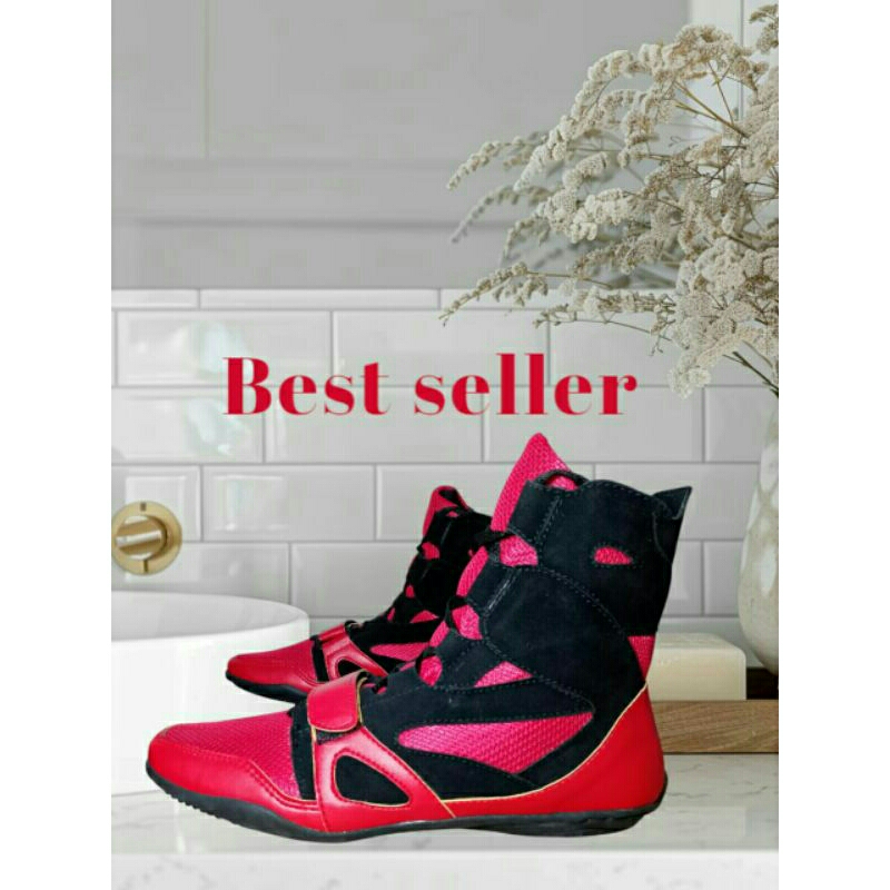 Sepatu Tinju Pria Boxing Shoes Sport Olahraga Casual Sepatu Gulat Gym Fitness Keren Anti Slip Ringan