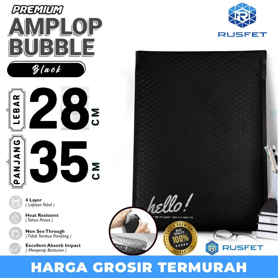 

Amplop bubble murah bubble mailer polybubble packing black 28x35 cm