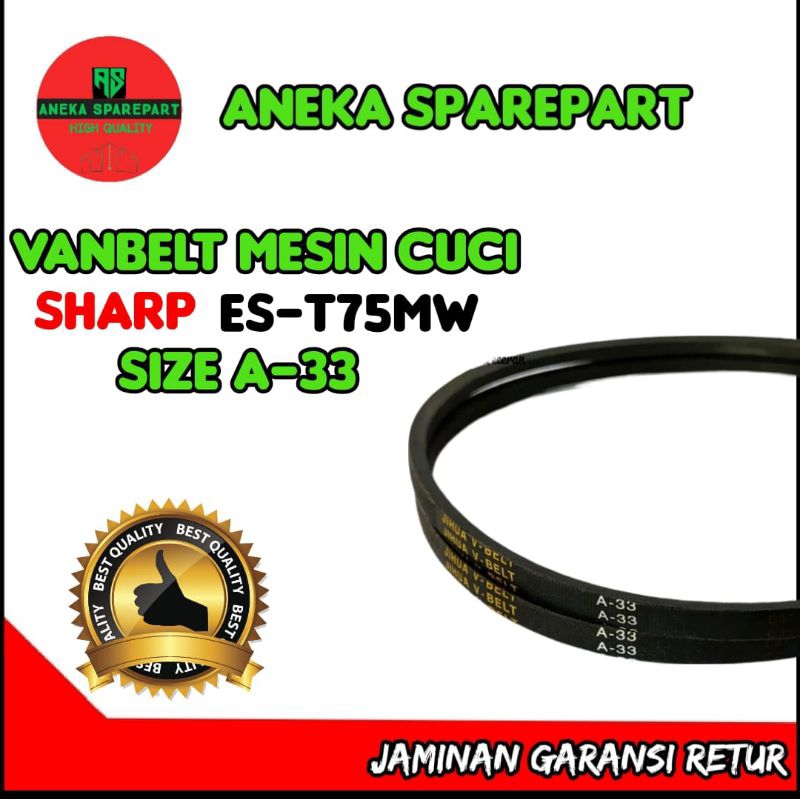 vanbelt,v belt mesin cuci SHARP ES-T75 MW.size A-33