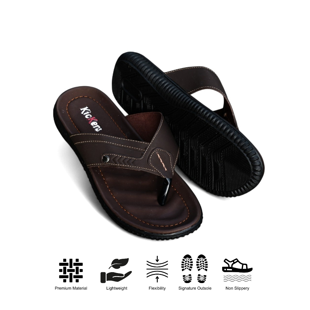 Sandal Jepit Pria Distro Original Kickers Sandal Kasual Cowok Kece Sandal Lebaran Terbaru Anti Slip