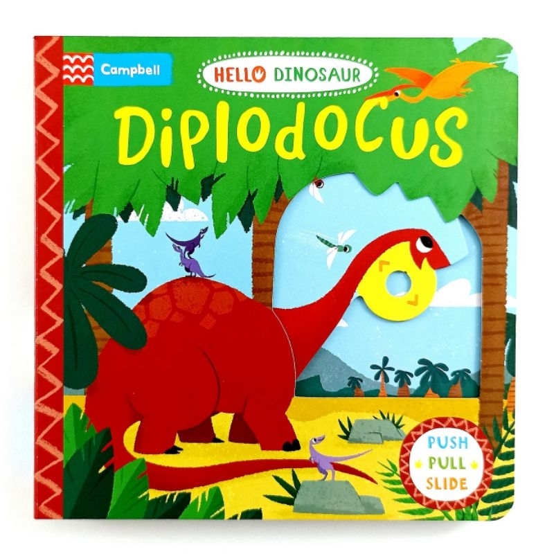 Campbell Hello Dinosaur Diplodocus Boardbook Original Buku Anak Balita Interaktif