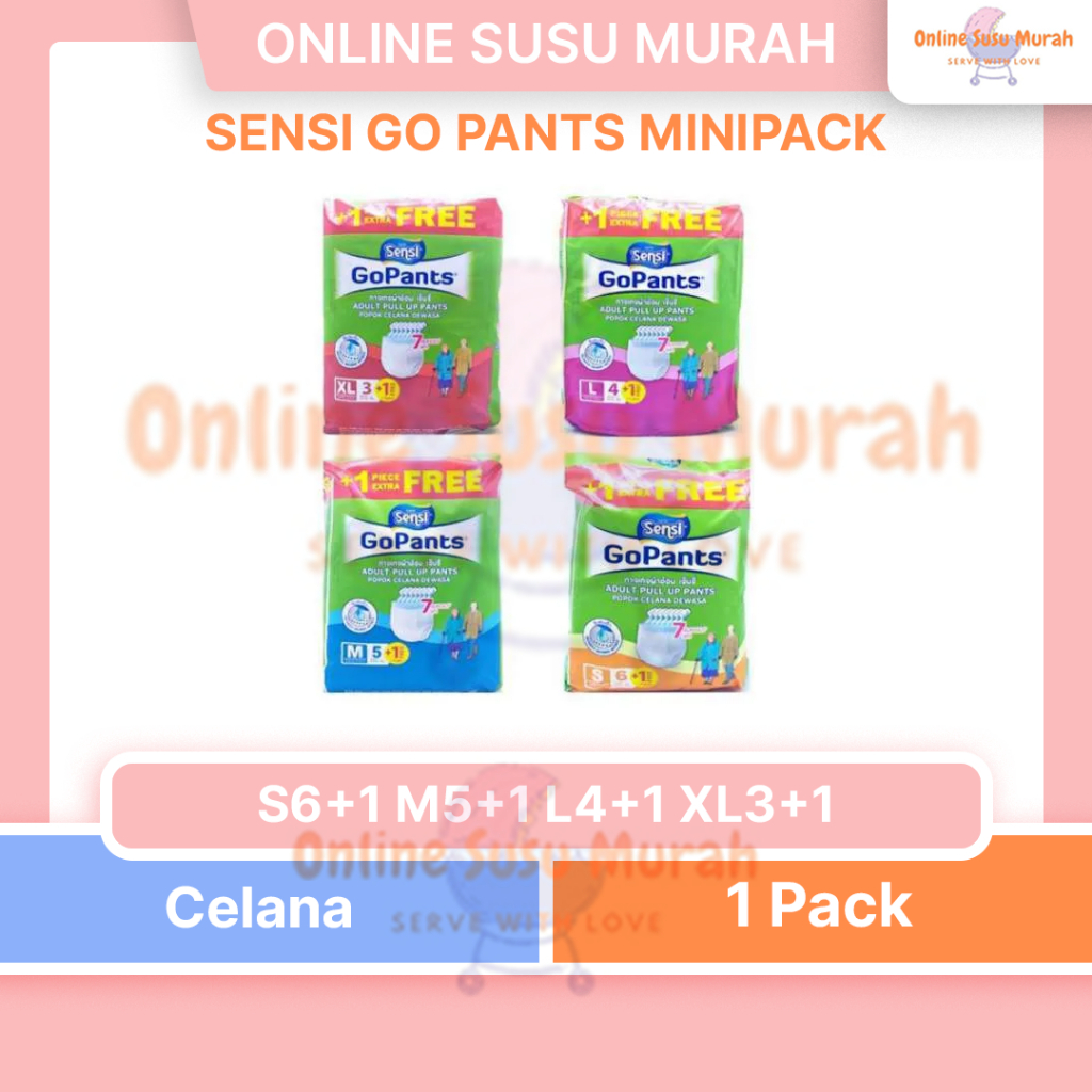 SENSI GO PANTS MINIPACK S6+1 M5+1 L4+1 XL3+1 GOPANTS S 1 M 1 L 1 XL 3 PPKS