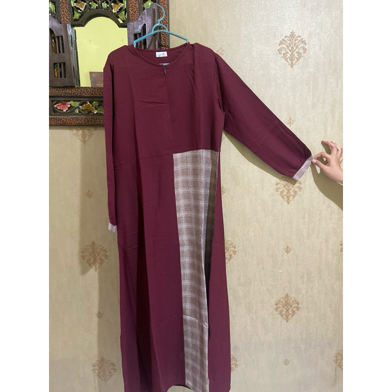 Preloved Baju Gamis Wanita size M Merah Maroon