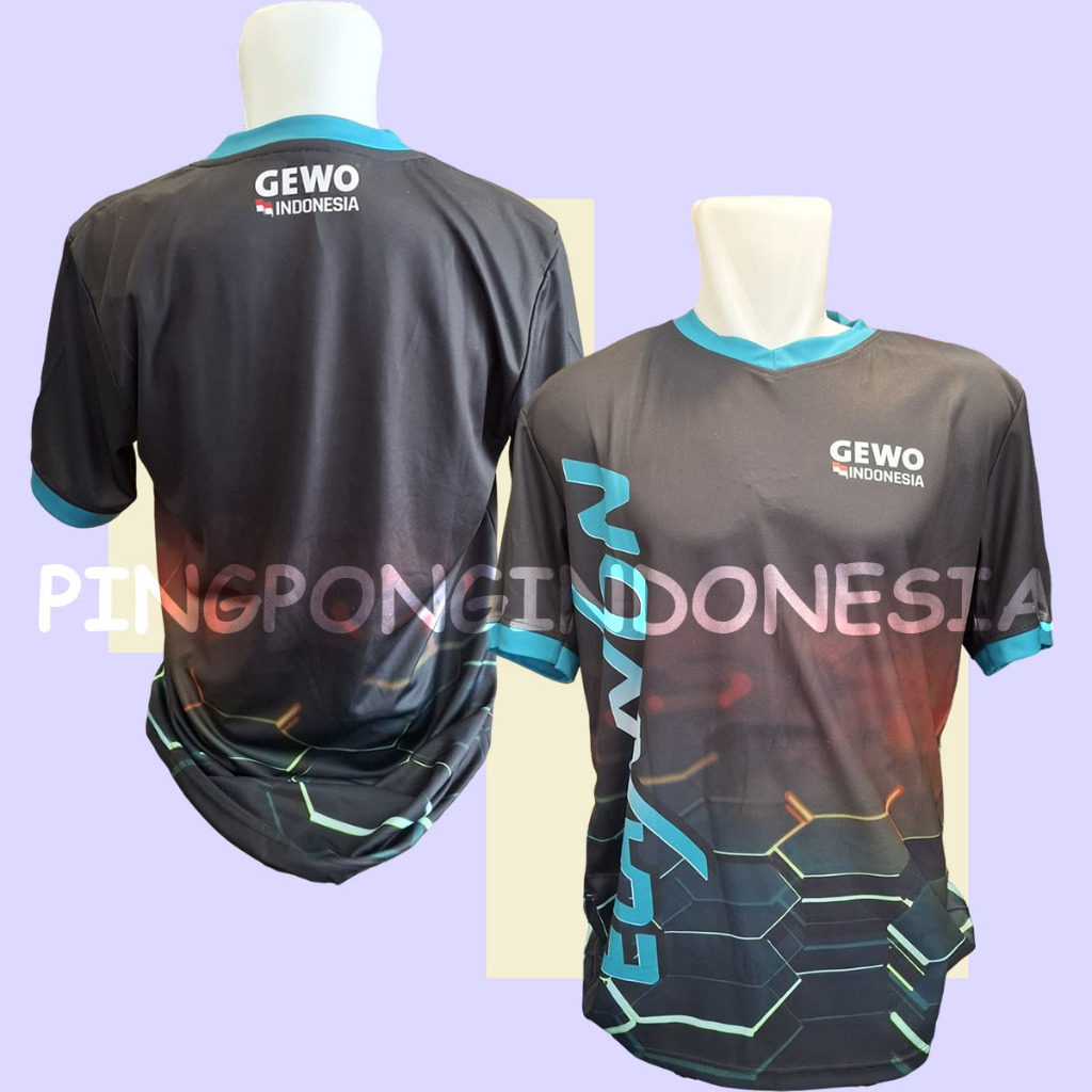 Gewo Elaxxon Jersey Shirt - Baju Gewo Kaos Pingpong Tenis Meja Sport Jersey Gewo Indonesia Baju