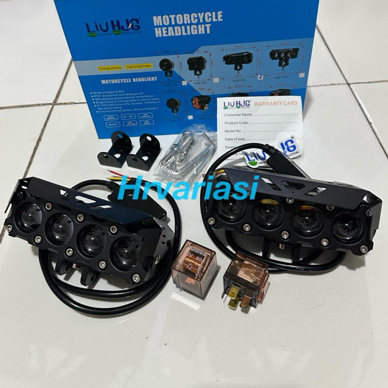 lampu tembak foglamp SQL 4 Mata Liu HJG 80Watt External Driver Sepasang Bonus Relay