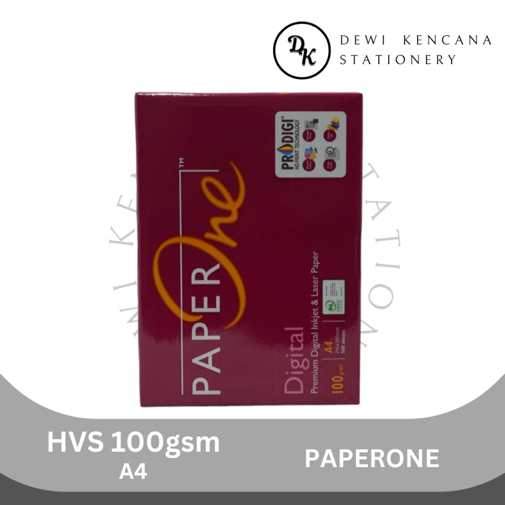 

Kertas HVS Fotocopy A4 100 GSM PAPERONE / Kertas Print 1 Rim isi 500 Sheet