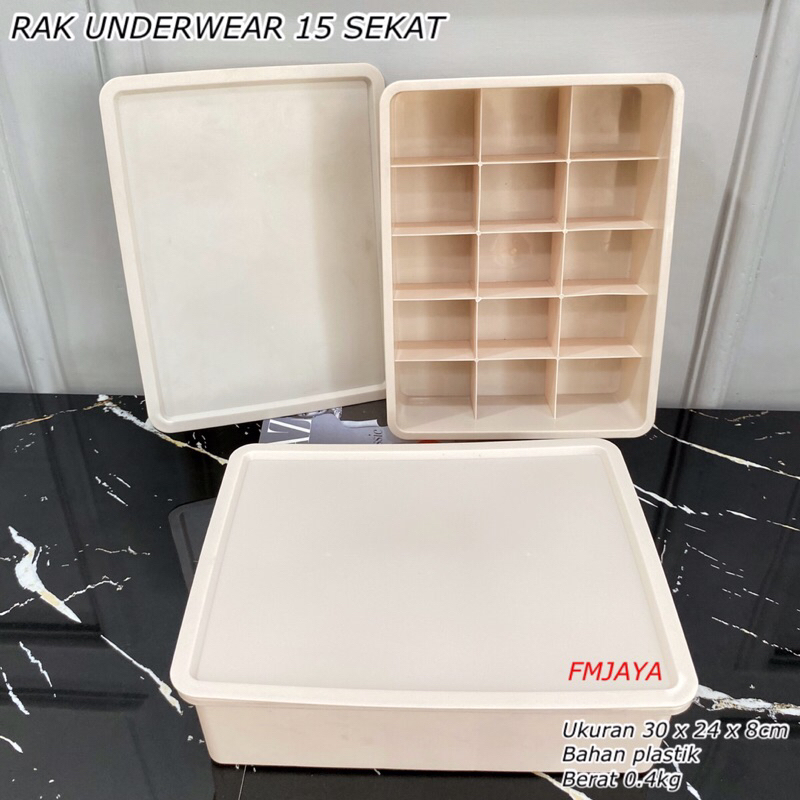 RAK UNDERWEAR 15 SEKAT + TUTUP || RAK KAOS KAKI || RAK JILBAB 15 SEKAT  || RAK PLASTIK 15 SEKAT