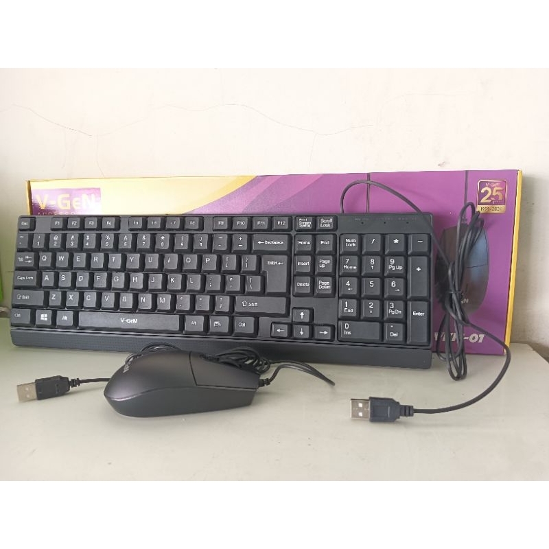 V-GEN VKM-01 WIRED USB SET KEYBOARD+MOUSE Cable Lenght 1500mm