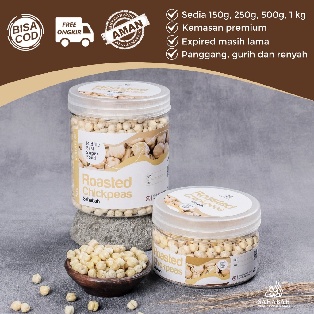 

Kacang Arab 150gr Matang Panggang Gurih dan Renyah 100% Asli Original Roasted Chickpeas Garbanzo Oleh Oleh Haji Umrah