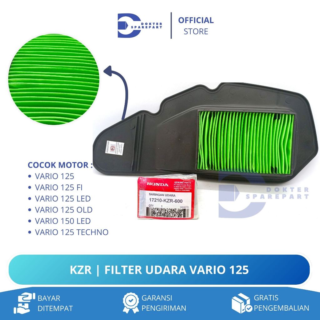 KZR FILTER UDARA VARIO 125 FI LED / VARIO 150 / SARINGAN UDARA / FILTER UDARA / HAWA UDARA / BUSA