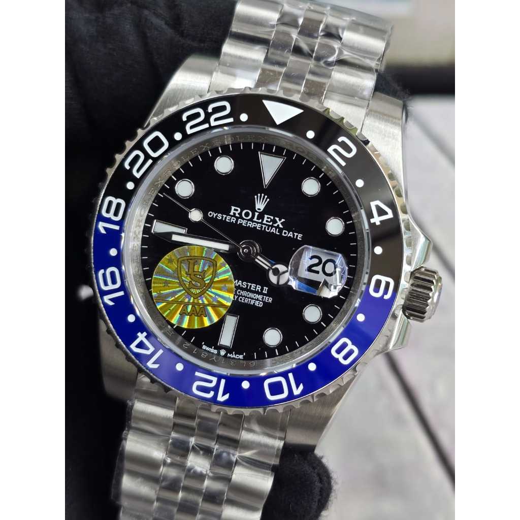 Jam Tangan Rolex GMT Kaca Sapphire Automatic 40mm Super Quality Black Dial