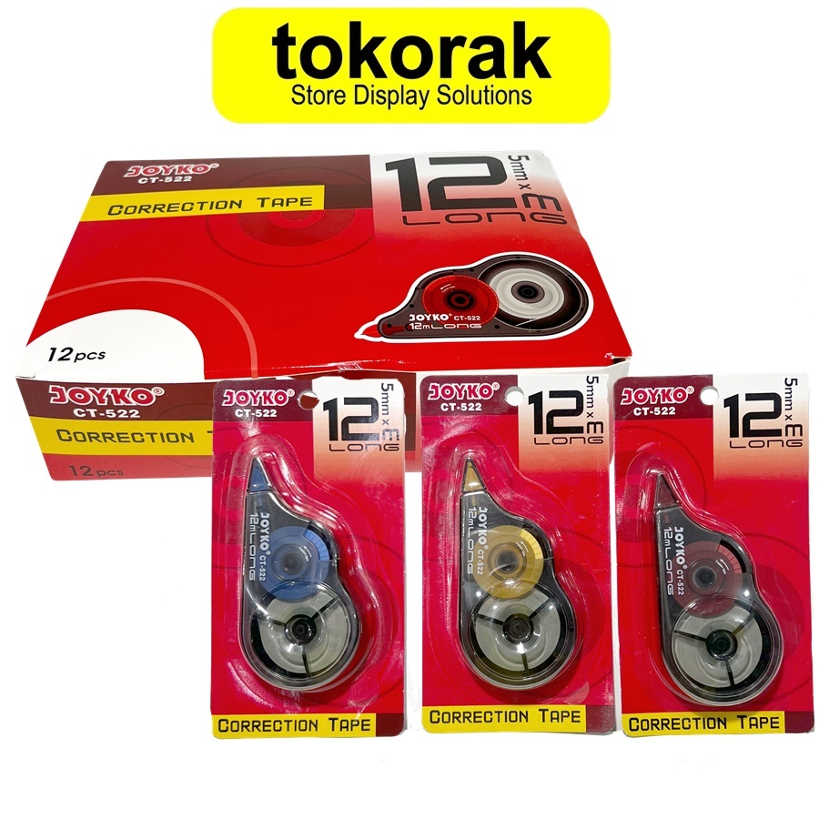 

CORRECTION TAPE 12M CT522 JOYKO 12 M X 5 MM CT 522 PITA KOREKSI TIP EX TIPEX ROLL TIPE X ROL