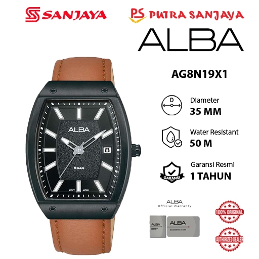 Jam Tangan ALBA AG8N19 AG8N19X1 / AG8N21 AG8N21X1 Original Garansi Resmi 1  tahun Leather Strap