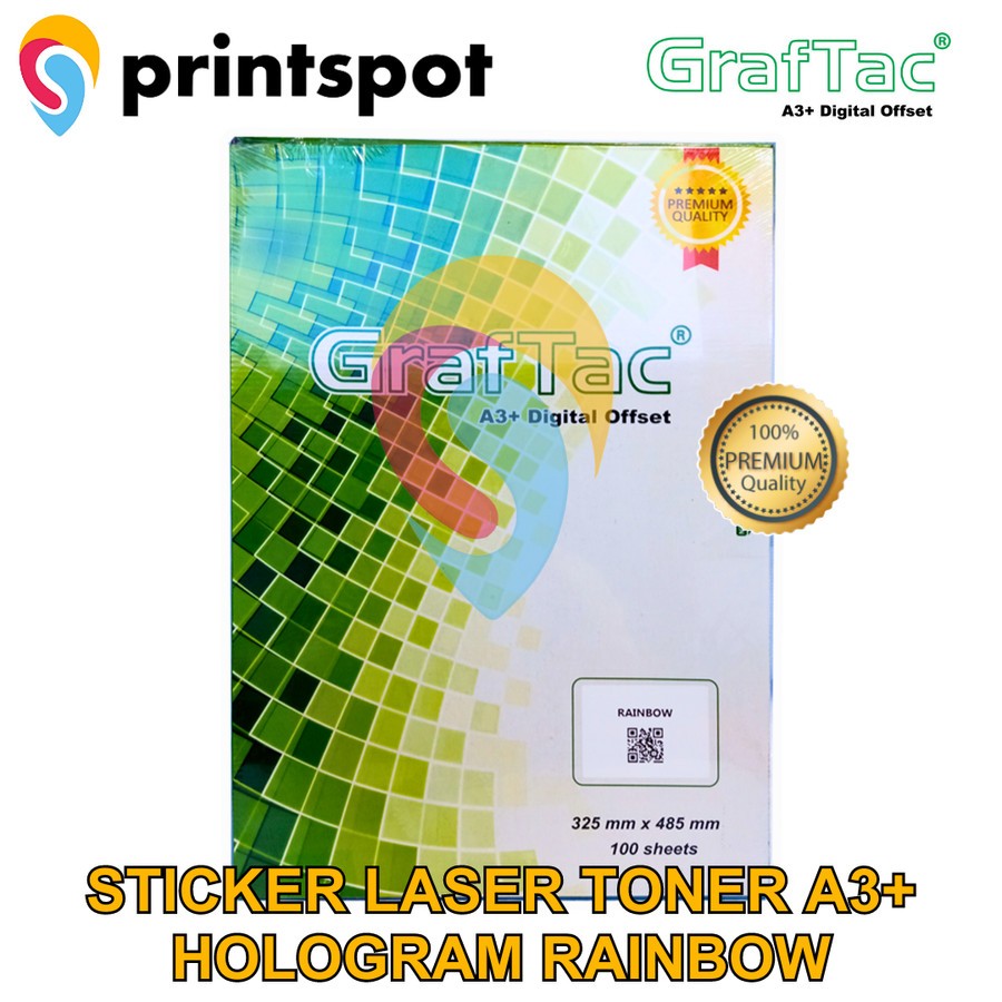 

Graftac Sticker Vinyl Hologram Rainbow Digital Print Laser Toner A3+