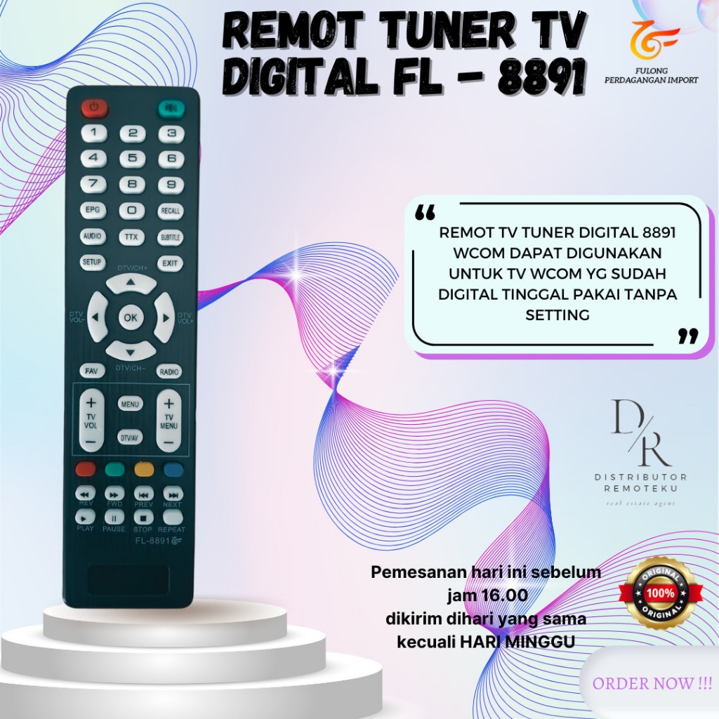 Remot Remote Stb Tunner Tv Digital LED LCD WCOM Type RM-8891 / Remote Tunner Mesin Tv 8891