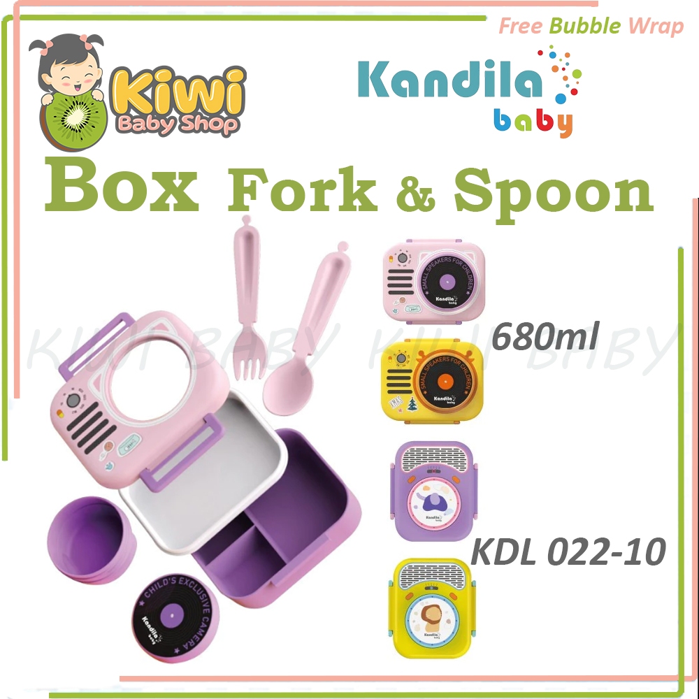 Kandila Baby Lunch Box With Fork & Spoon 680ml KDL 022-10 / Kotak Makan Anak