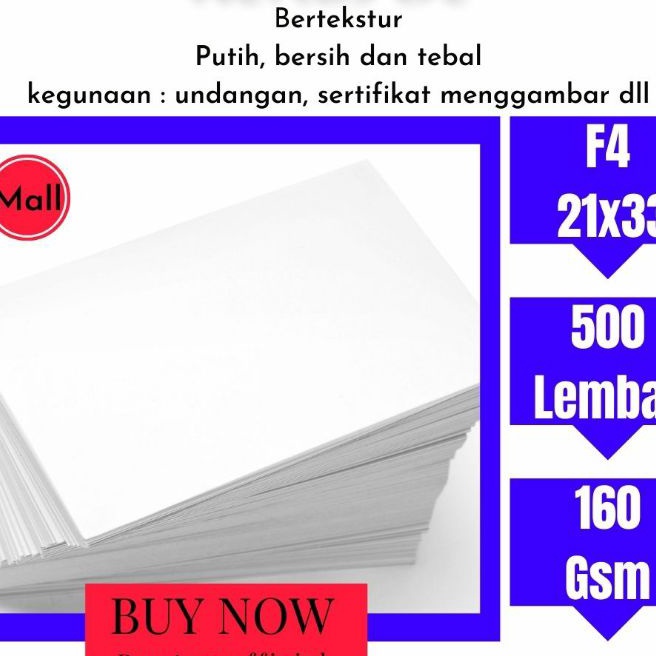 

HJ6 Lembar F4 hht quality kes bc 16gsm putih