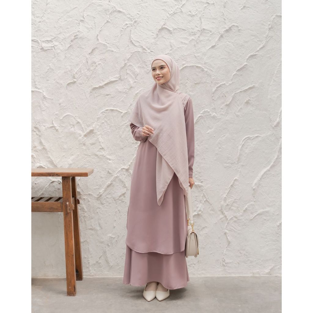 Duma Set Rok Tunik - Setelan Tunik Rok Wanita One Set Kekinian - Baju Atasan Tunik Wanita Bahan Crin