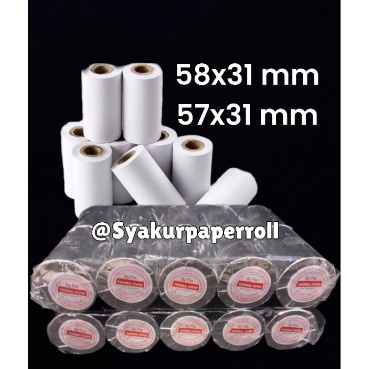 

Super Discount Kertas kasir thermal murah 5857x31 mm paket 1pcs struk printer edc bluetooth 58mm