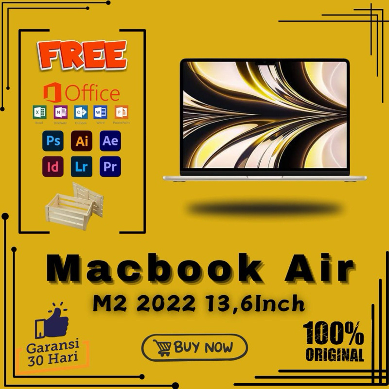 Macbook Air M2 2022 13,6Inch Second Original