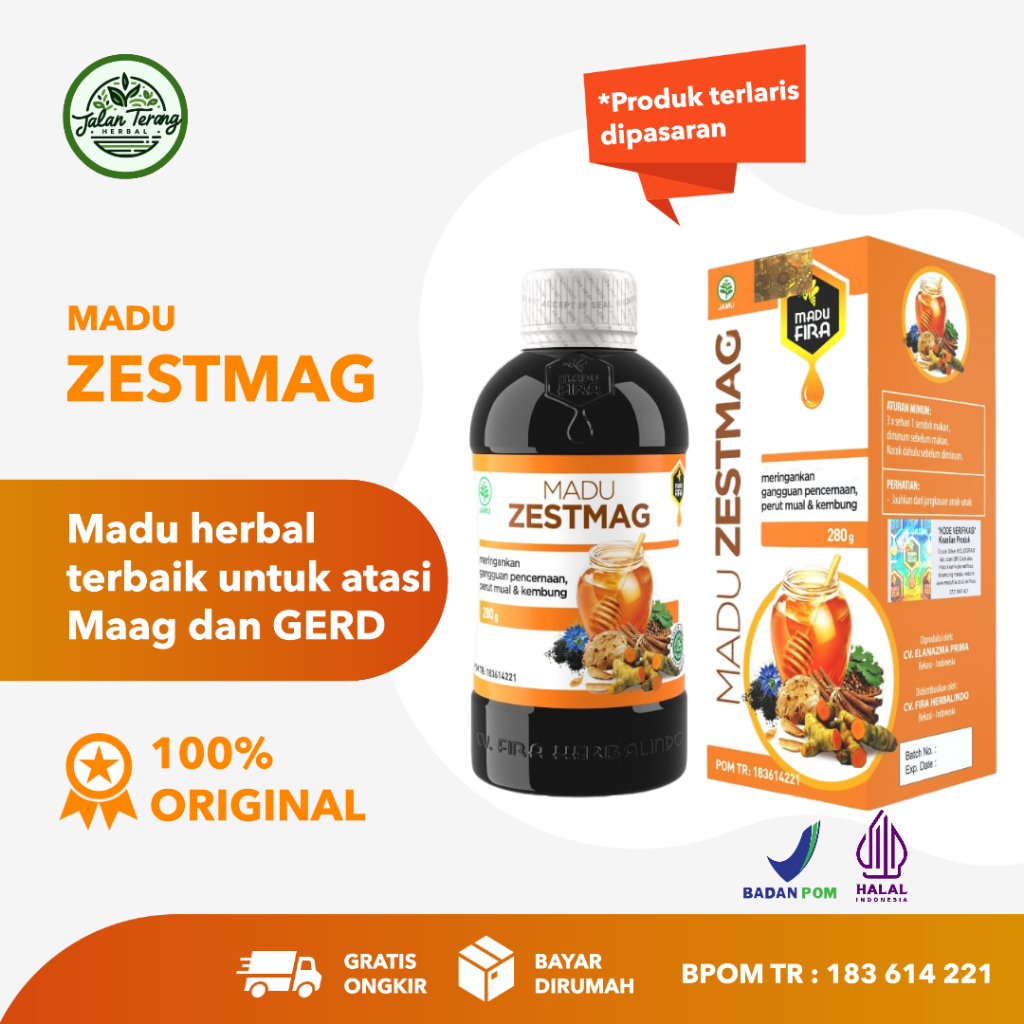 

MADU ZESTMAG 280gr - Bantu Atasi Maag dan Asam Lambung