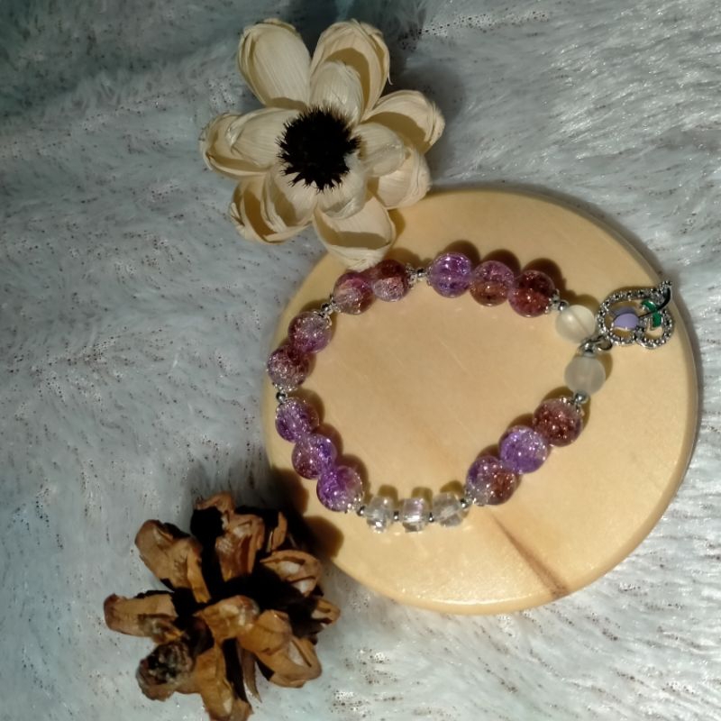 Gelang Manik Crystal Ungu