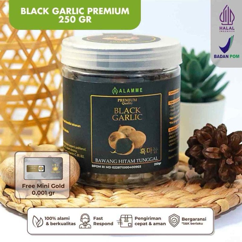 

[NEW] Alamme Black Garlic Bawang Hitam Tunggal Premium Alamme 250 Gram 250gr