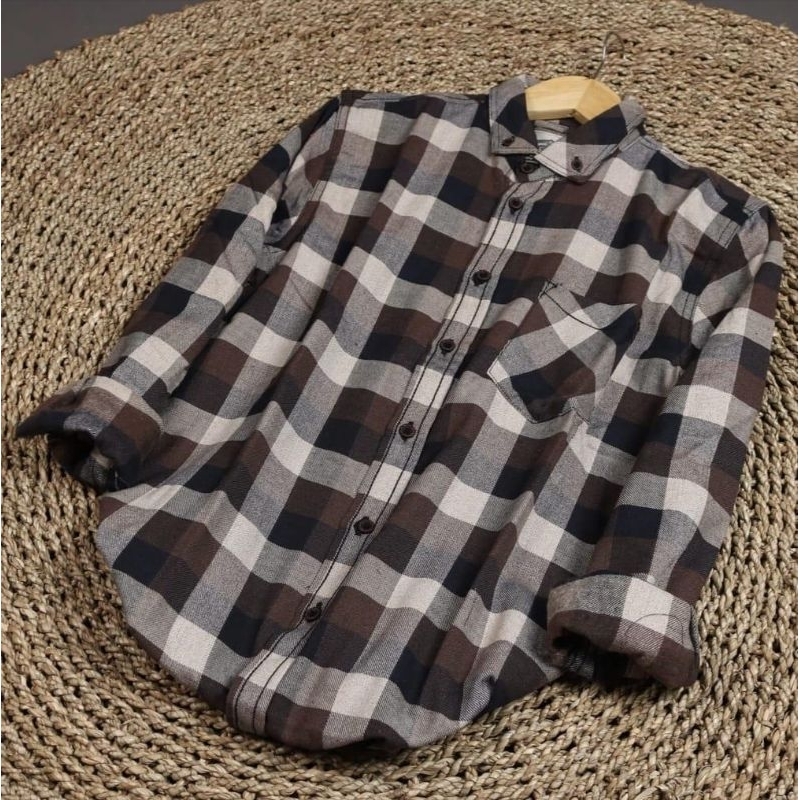 PROMO⚡Kemeja Flanel Cowok Cewek [ORIGINAL] Lengan Panjang [Motif Korean Style/Motif Kotak-Kotak/Moti