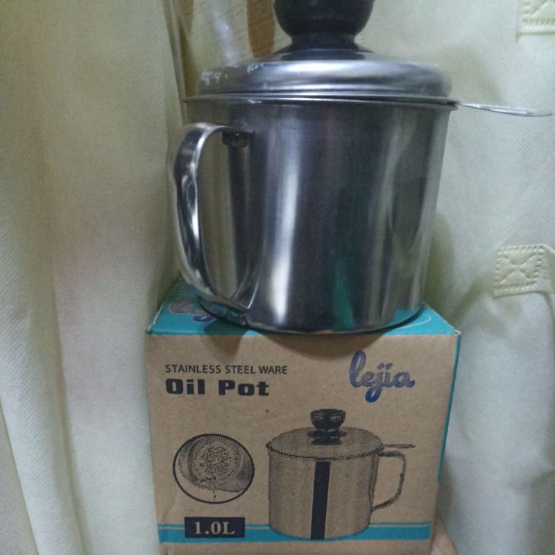 TEMPAT SARINGAN MINYAK JELANTAH BEKAS GORENGAN/WADAH PENYARING MINYAK STAINLESS/OILPOT STAINLESS