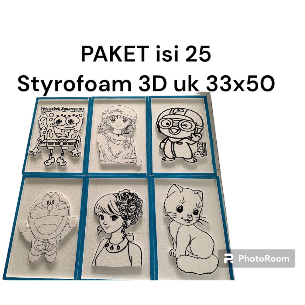 

KODE Y38I 25 Pcs Lukis Sterofoam 3D UK 33X5 Styrofoam 3 Dimensi Sterofoam Lukis Anak Timbul uk 33x5