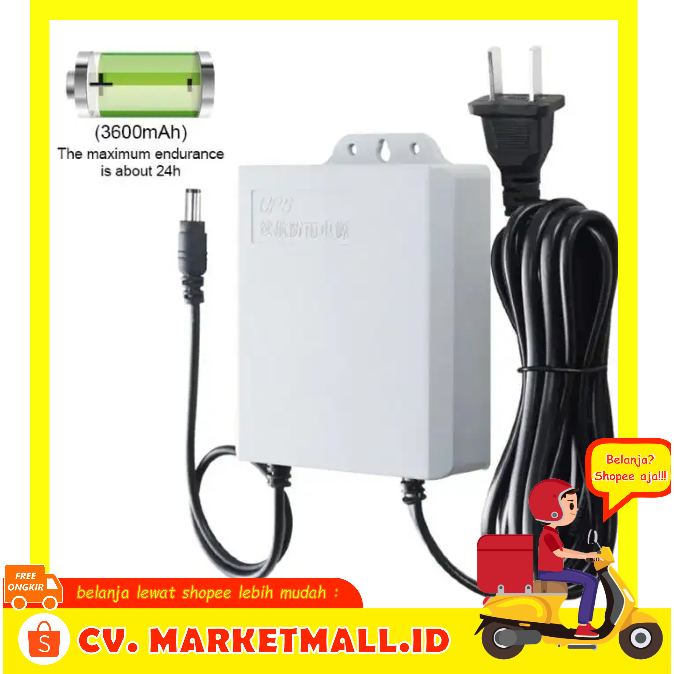 Market Mall - UPS Mini 3600mAh CCTV & Router Aman 24 Jam Anti Mati Lampu - SHOOCAM S360
