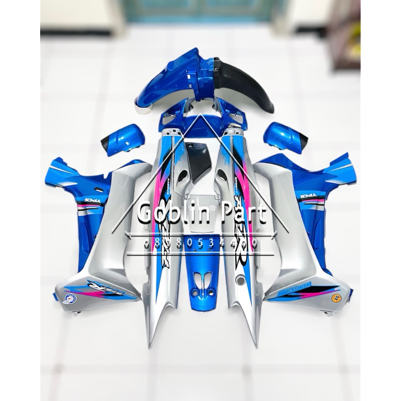 Cover Body Fullset Halus Fizr F1zr Slebor125z Biru Relaxa Silver LE Dekal Variasi Cover Body Yamaha 