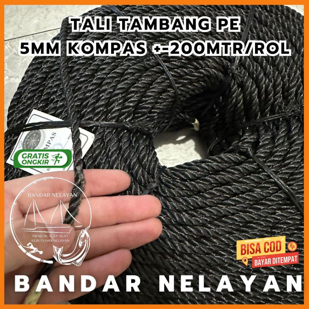 

Tali Tambang 5mm / Tambang PE 5mm MURAH +/- 200 METER