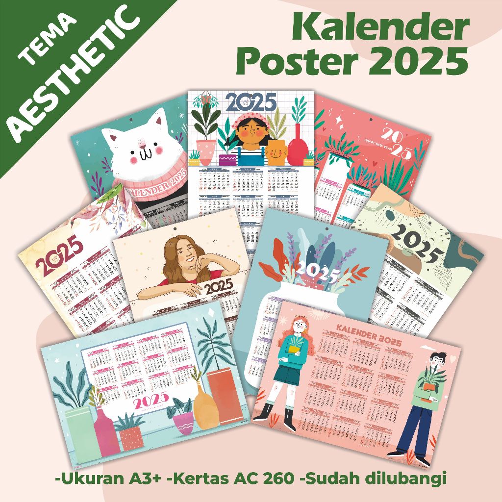

Kalender Poster AESTHETIC - kalender poster dinding - kalender dinding