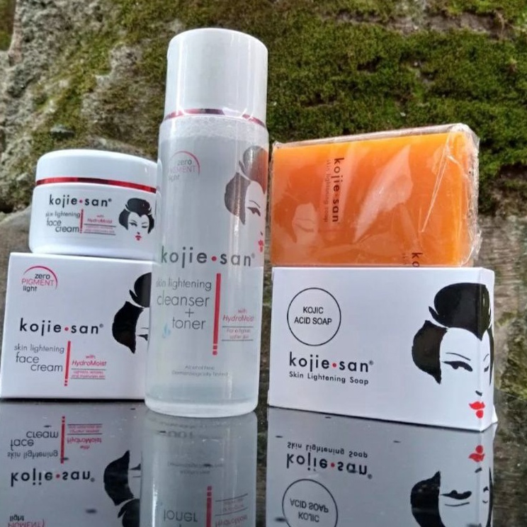 Dijamin Senang  Paket Kojisan Kojie san 3 in 1 Face Lightening Cream toner 1 ml  sabun 65 gr Origina