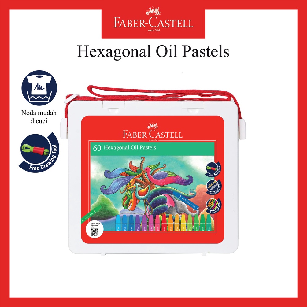 

KODE J38J Crayon Faber Castell Hexagonal Oil Pastel 6 Warna Free Perpect Drawing Tools