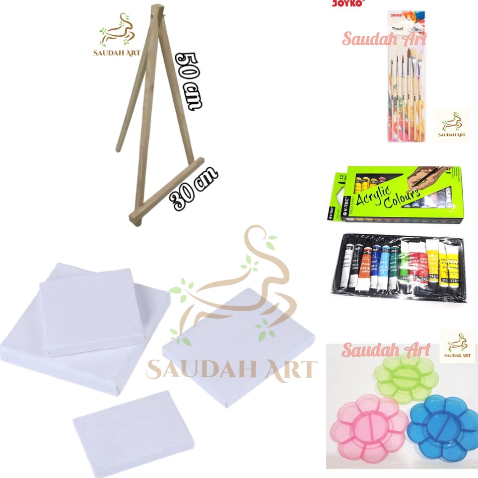 

Produk Spesial Paket Lukis Lengkap kanvaskuaspaletcat akrilikeasel