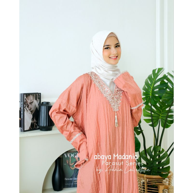 (COD) abaya mukena Travelling parasut murah berkualitas terbaru Madania L dan xl by Adhin Collection