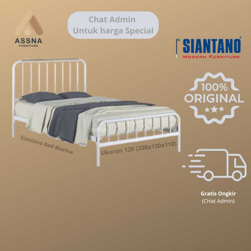 Bed Ranjang Besi SIANTANO MARINA Ukuran 120