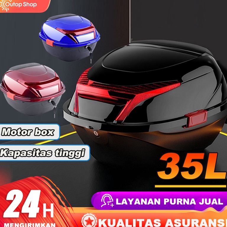 TERPERCAYA Box Motor 38l Belakang Motor Box Motor Tail Box Tailbag Kotak Sepeda Motor Kendaraan List
