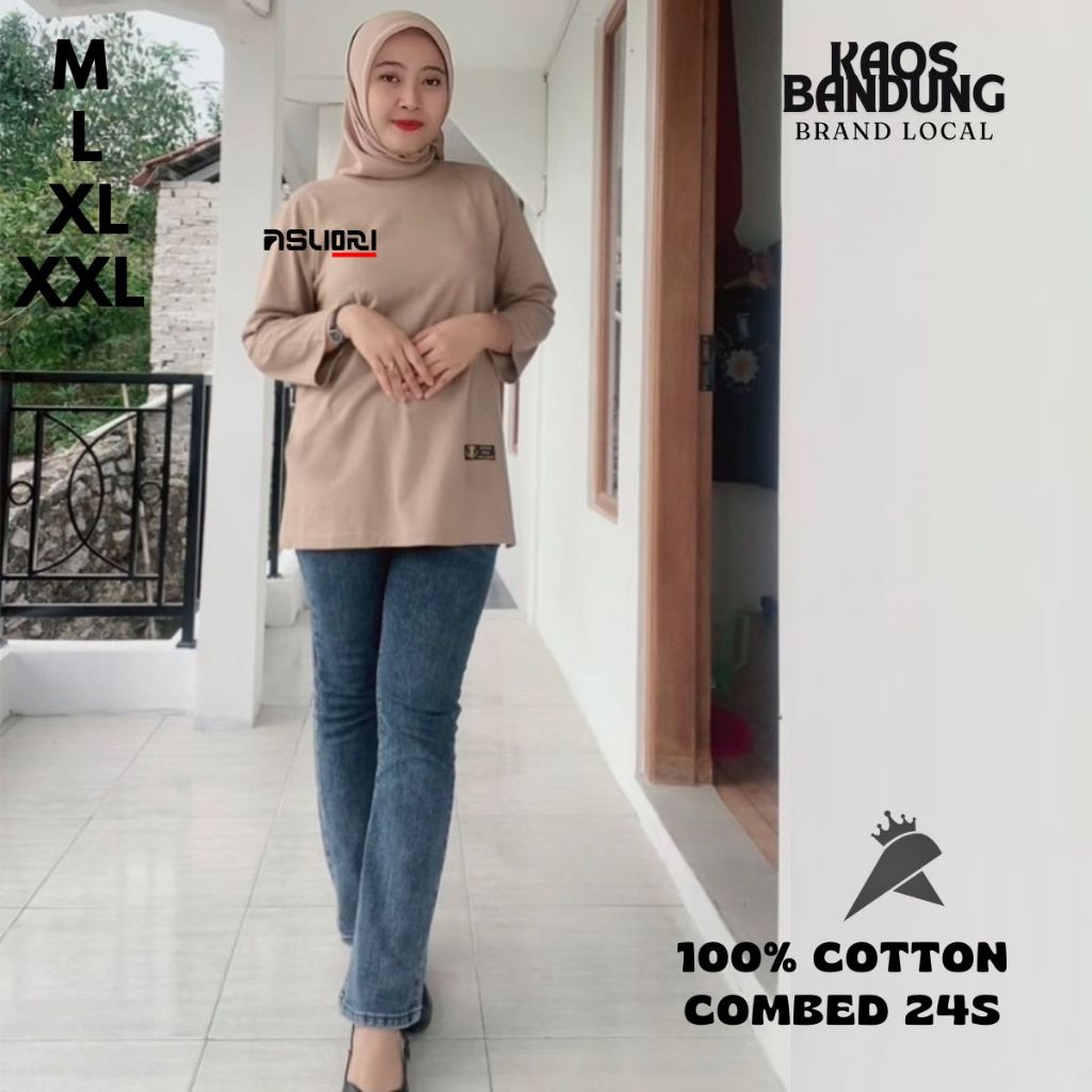 atasan kaos wanita kaos 7 8 wanita oversize kaos polos oversize wanita lengan panjang jumbo terlaris