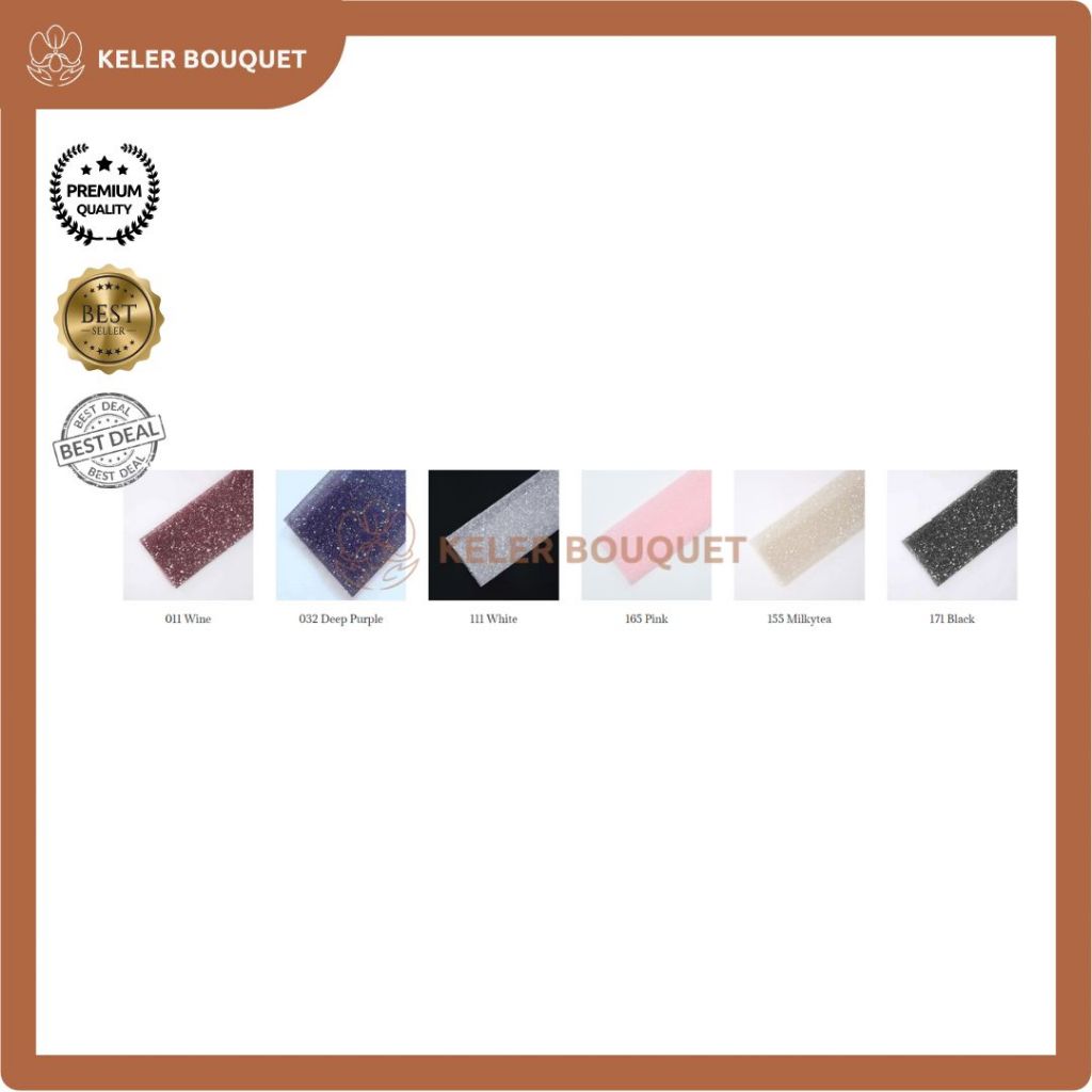 

(50cm x 2,5m/2,5yard) 1/2 Roll Flower Wrapping Snow Kain Tile Salju Buket Mesh Jaring Kain Bouquet