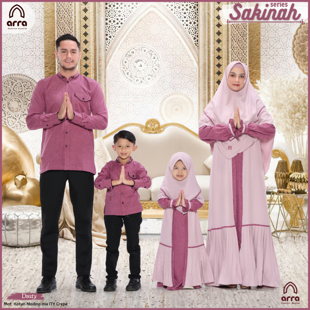 Baju Lebaran 2025 Couple Keluarga Arra Sakinah Gamis Sarimbit Couple Pasangan Keluarga Lebaran 2025