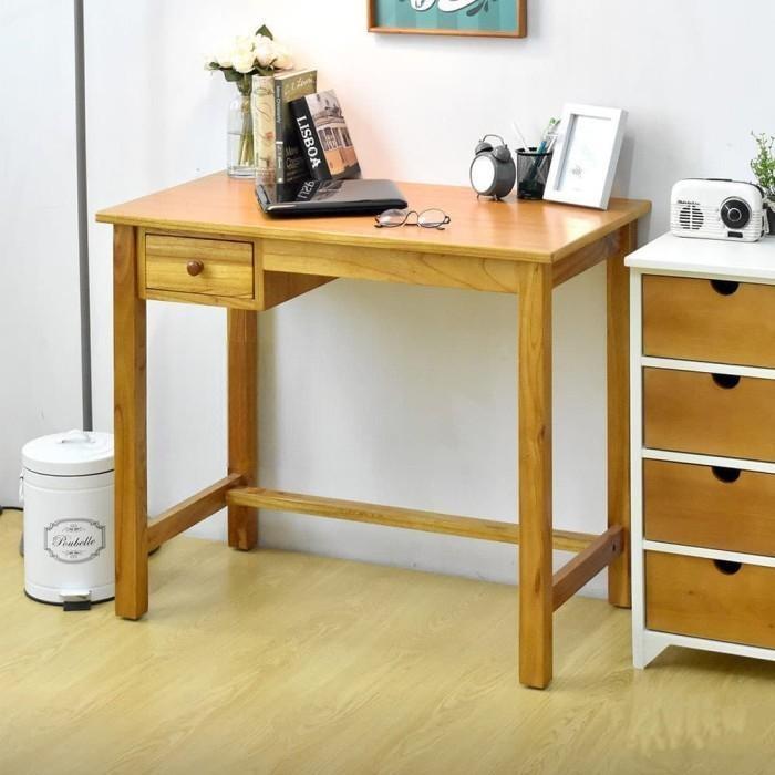 Meja Belajar Minimalis 1 Laci - Meja Kerja Kayu Jati - Meja Komputer | Mebel Jepara